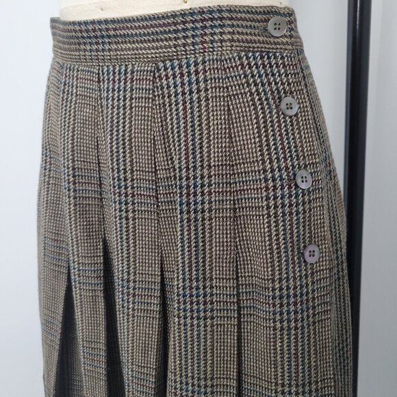 Vintage 80s David Brooks Worsted Wool Silk Blend Midi Skirt Made in USA Size 8 - Picture 9 of 11